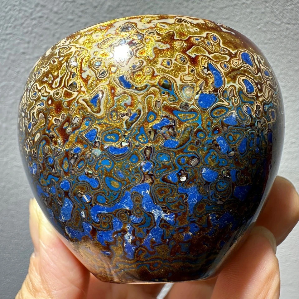 建阳水吉建盏鹧鸪大漆一口杯 钵型蛋杯主人杯手工蓝色高档轻奢