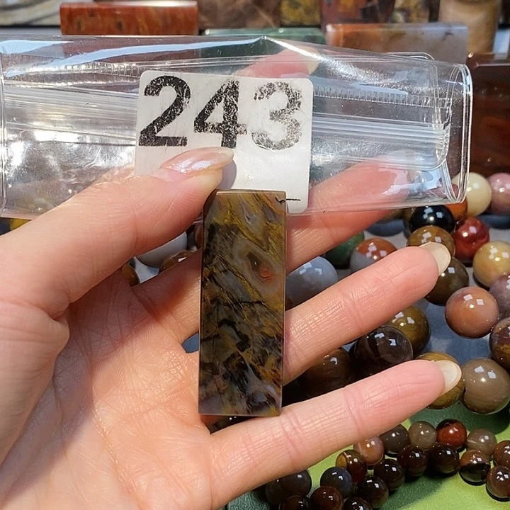 硅化玉未镶嵌天然北票树化玉吊坠