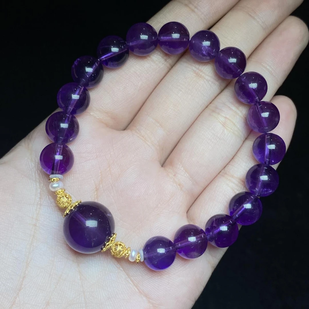 【小北好物】紫水晶DIY单圈手串-17QL15X256【小约9mm大约13mm】