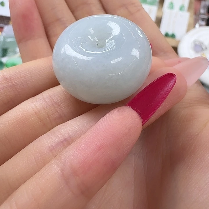 翡翠未镶嵌颈饰胖珠平安扣