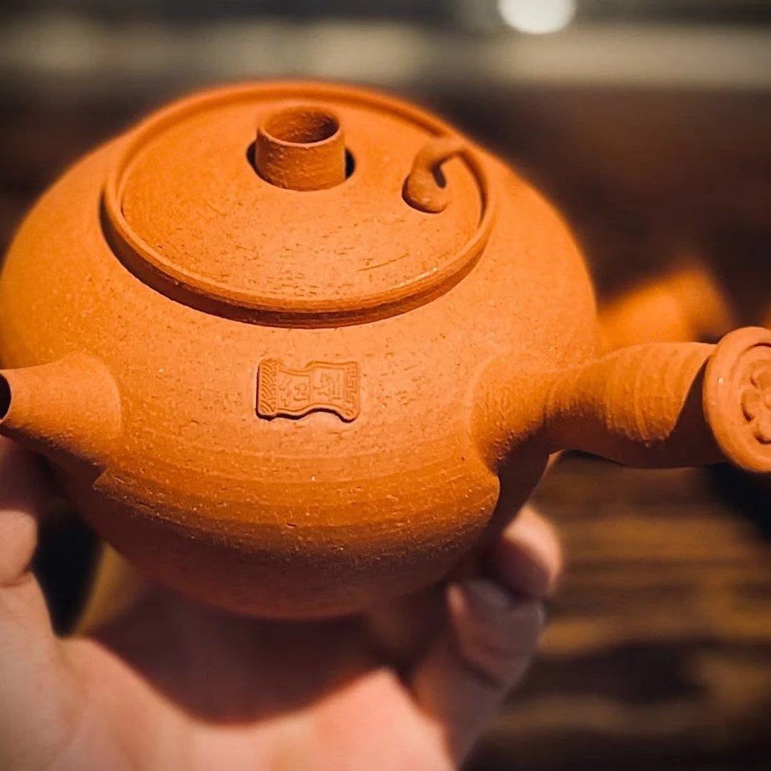 【云山茶语】苏铭智单耳红泥穿心砂铫工夫茶壶手拉壶煮茶壶400cc