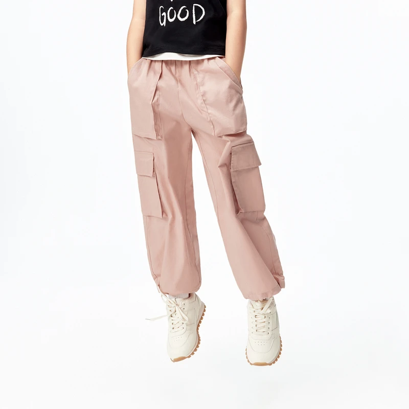 littlemoco童装25夏装新款男女童棉质亲子装工装长裤#KBE2PAT001