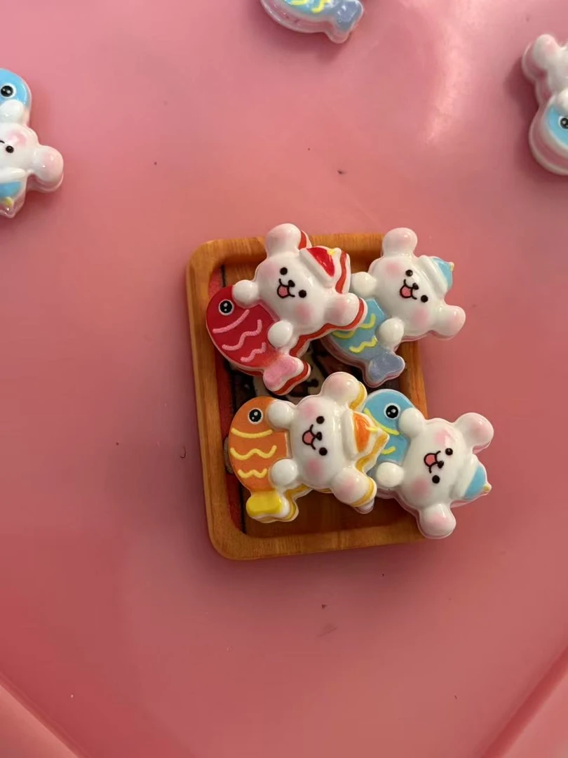 线条小狗锦鲤Diy配件，#手握锦鲤，开年行大运#（树脂产品，默认微瑕）