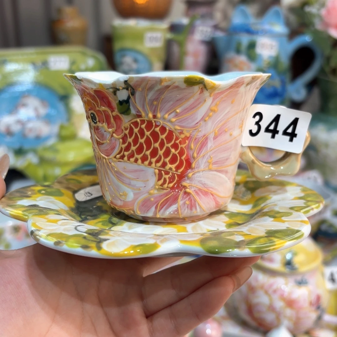 景德镇手绘高温釉下彩陶瓷茶具