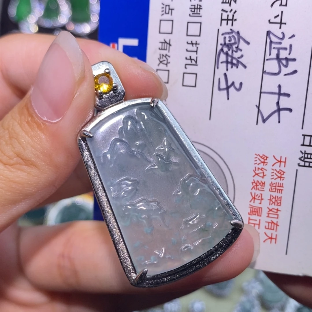 翡翠未镶嵌颈饰天然