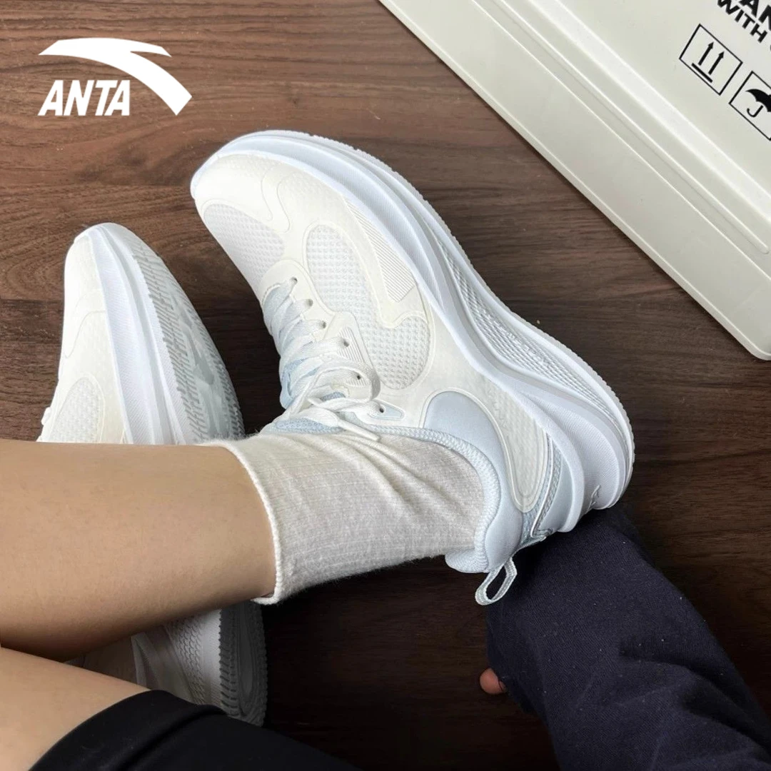 安踏漫步女鞋早秋新款网面透气跑步鞋女款学生百搭休闲鞋运动鞋子