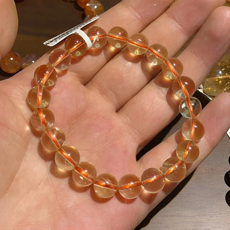 黄水晶手链手串招财进宝水晶石纯天然真品巴西天然水晶情侣礼物