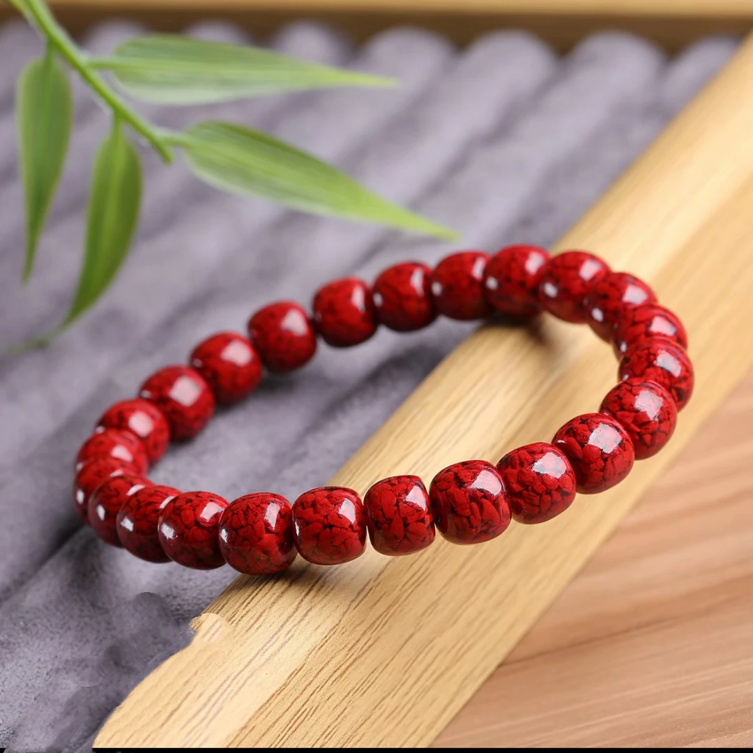 含辰砂工艺品晶体砂8mm老型珠手链