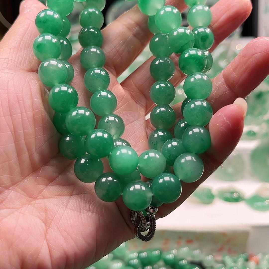 发***蚪项链合金石英质玉66颗卡10.5