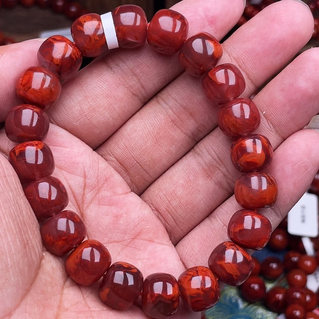 建***华南红玛瑙未镶嵌手链南红瓦西卡12老型