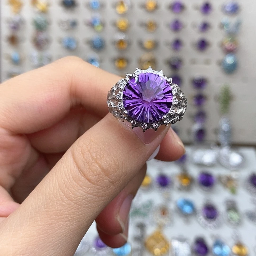 银S925镶嵌戒指紫晶（一物一证）