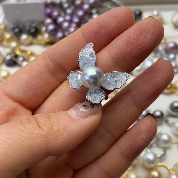 海水珍珠戒指银S925镶嵌
