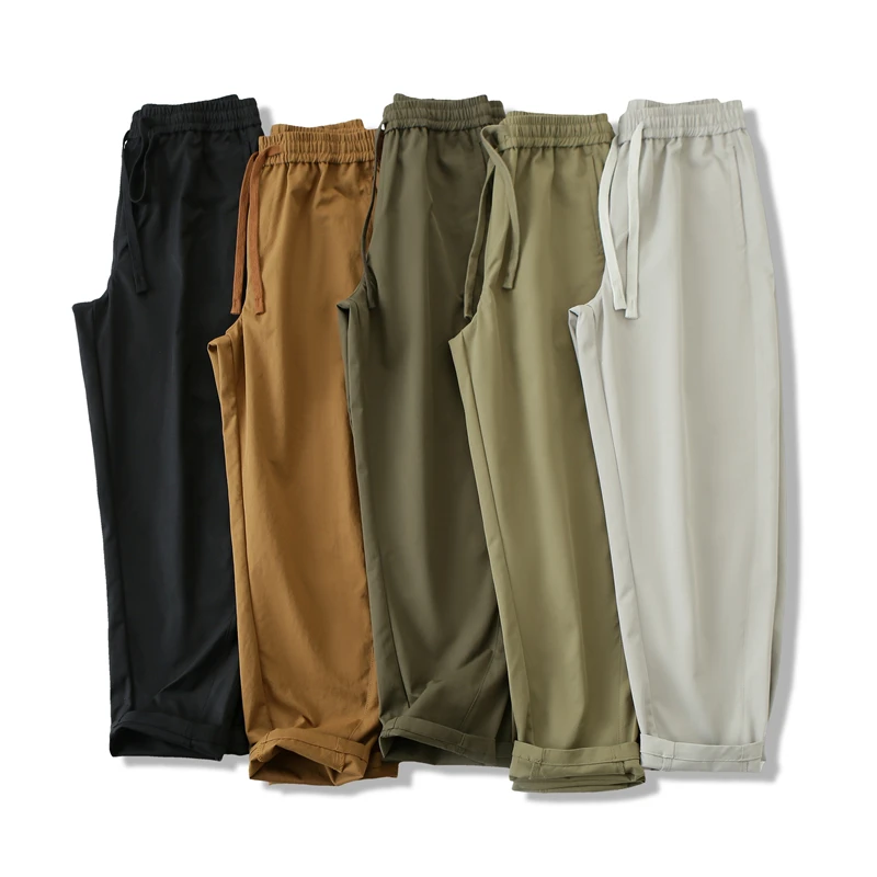 【退货补运费】秋季男士时尚百搭纯色休闲裤直筒松紧腰Z1677-K58
