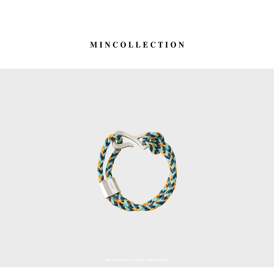 纯铜皮质手链 Min 彩色复古小众手绳编织潮牌手环