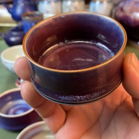 陶瓷竹节杯，玉壁底