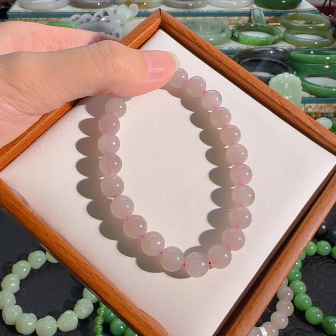 手链未镶嵌和田玉藕粉手链