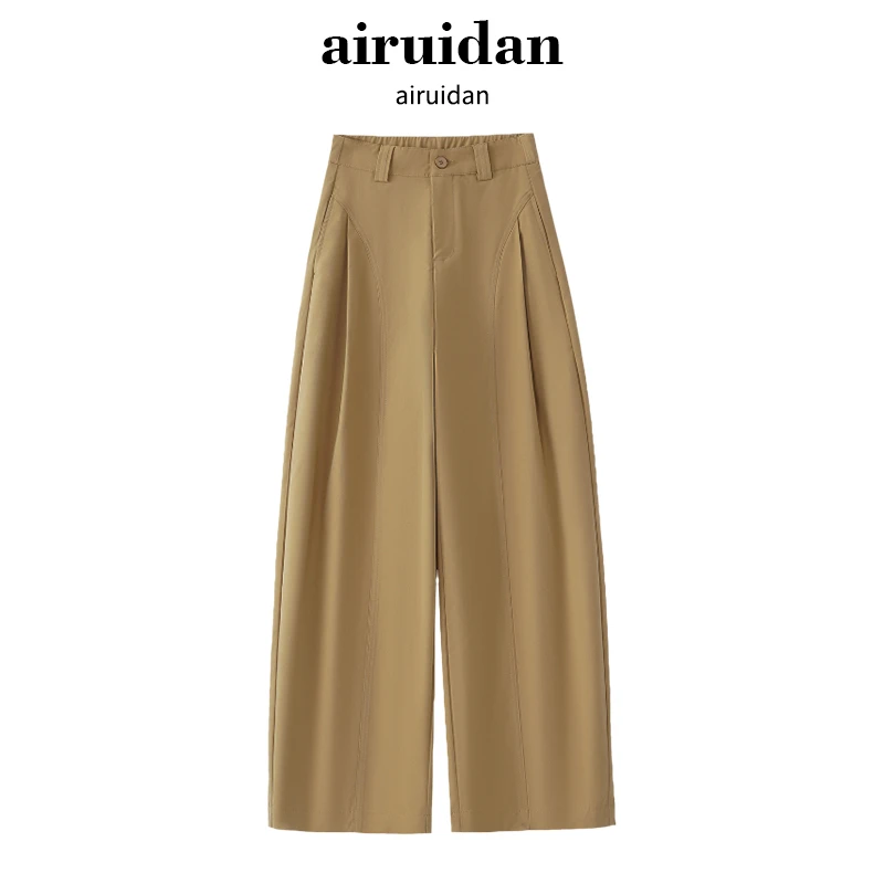 彤丽卉品牌秋季贝斯裤香蕉裤休闲裤咖啡色窄版弯刀裤百搭垂感休闲