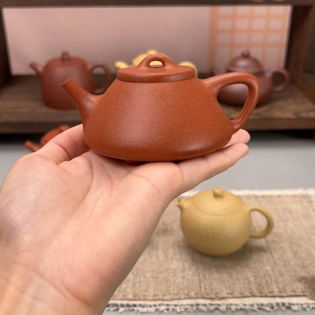 茶壶紫砂红降坡子冶石瓢150cc