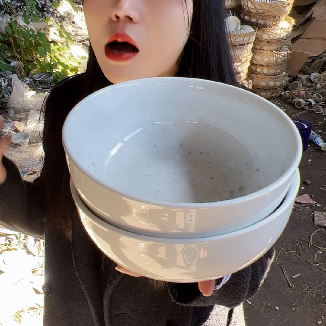 摆件瓷景德镇陶瓷8寸大汤碗2个