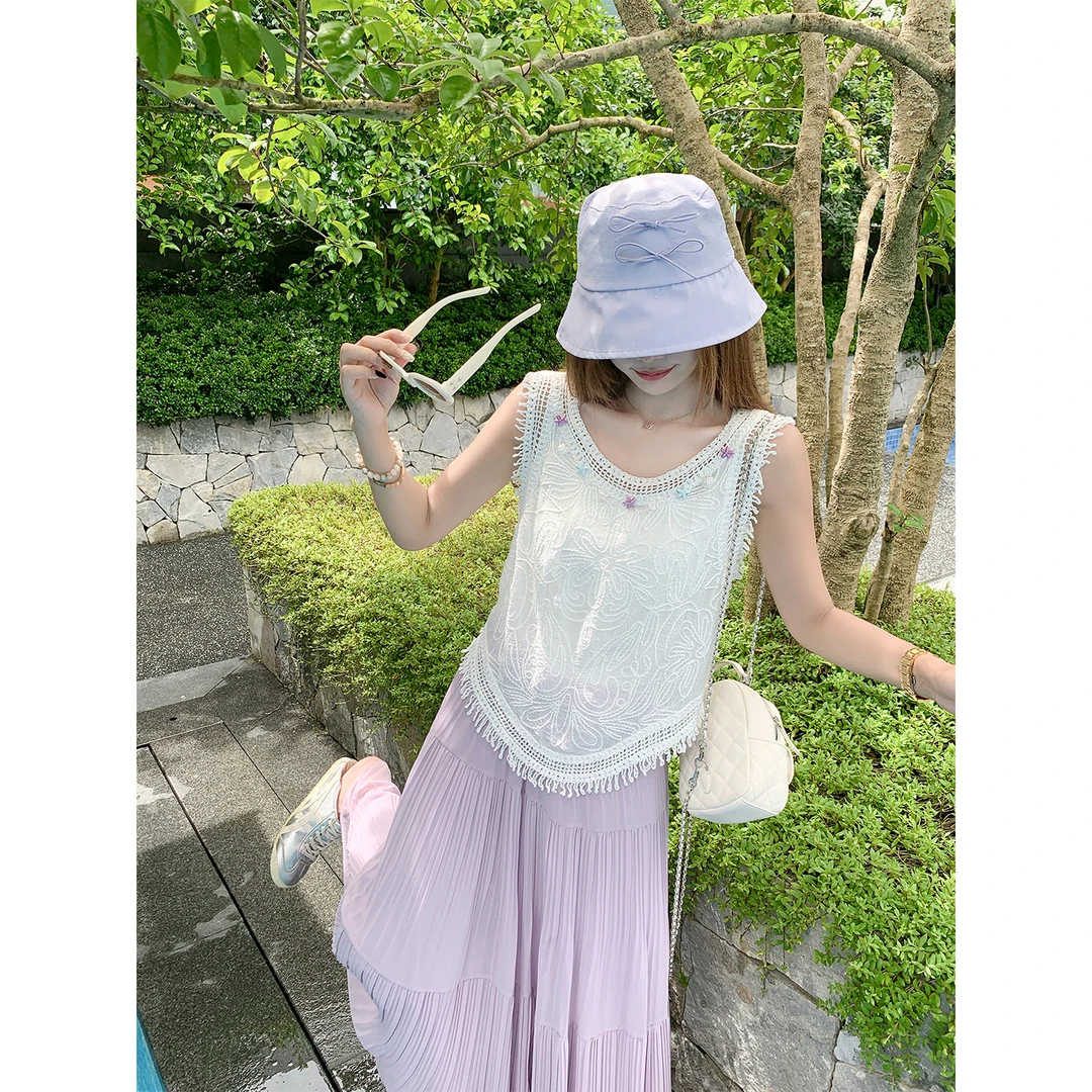 曾小咸 夏季背心女提花设计感马夹法式Z252BXH8998