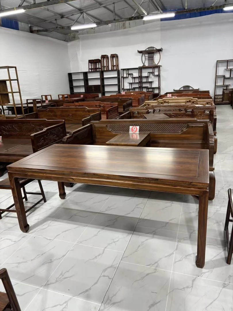 北方榆木马蹄桌全实木茶桌平面桌画案