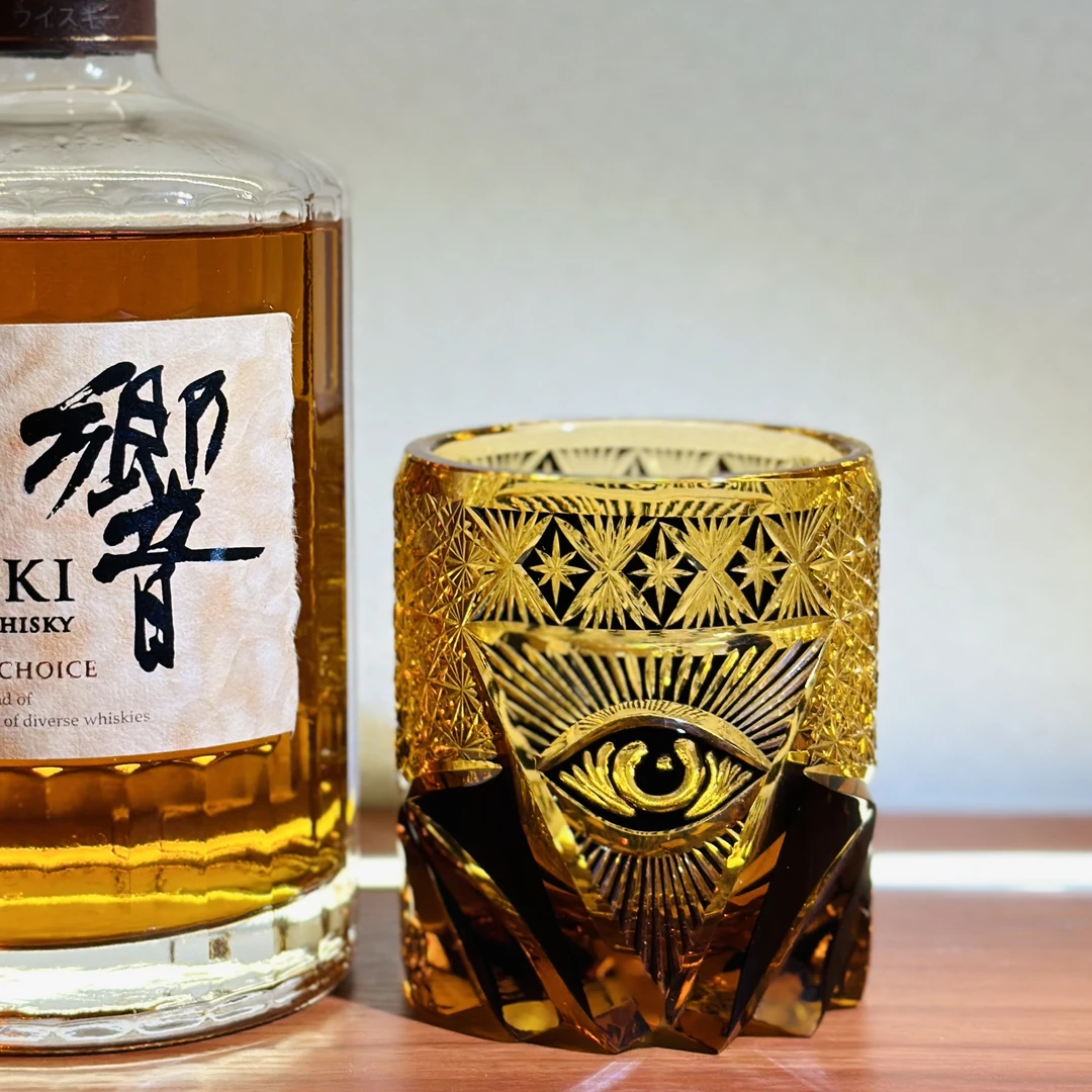 进口水晶系列上帝之眼江户切子手工水晶杯洋酒杯威士忌酒杯主人杯