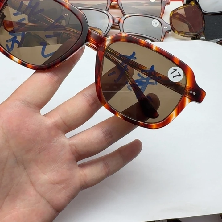 全框17号方圆大号天然石头眼镜