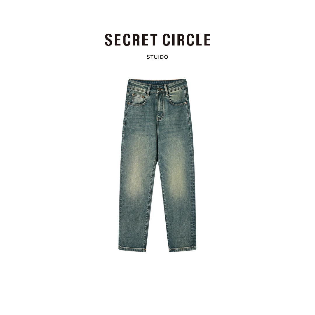 SECRET CIRCLE·秘社 秋冬薄绒微小脚牛仔裤19831