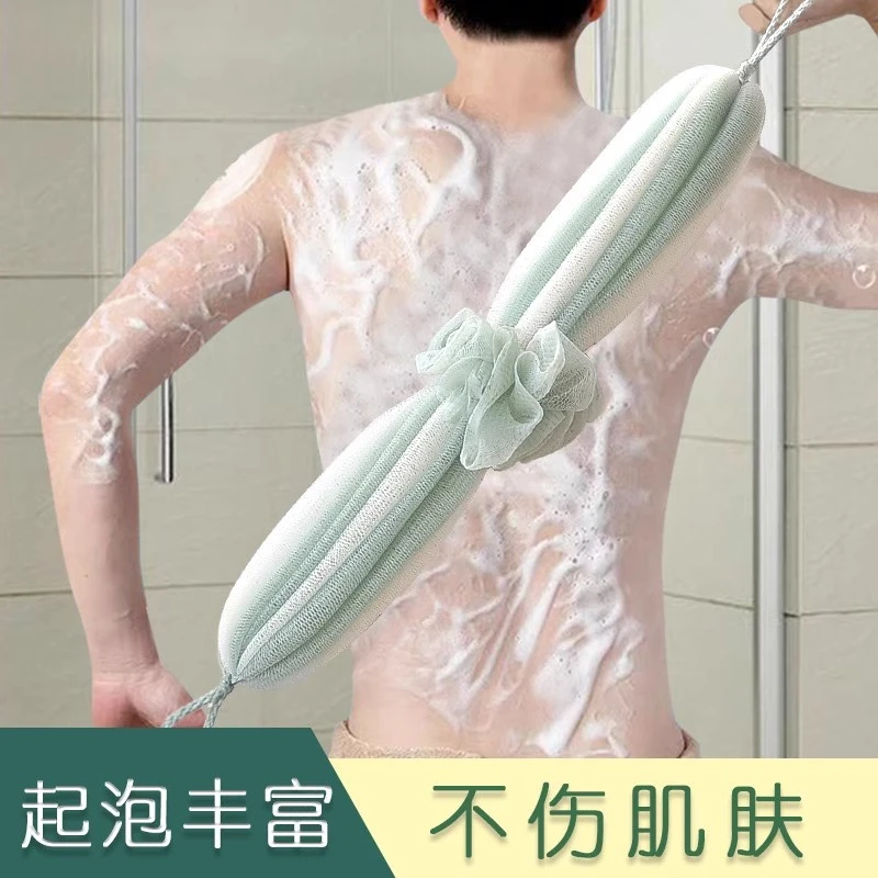 新款大号南瓜沐浴球可拉伸搓背神器长条洗澡搓澡高档不散超柔浴花