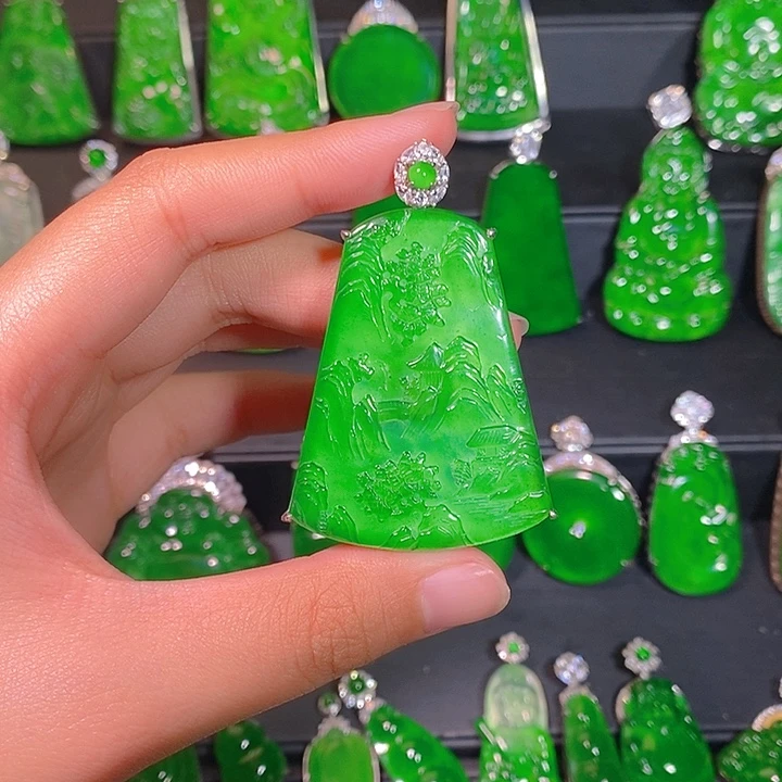 翡翠银S925镶嵌颈饰