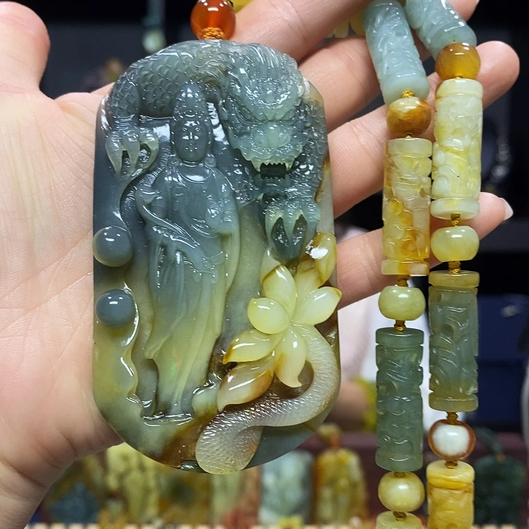 未镶嵌岫玉挂件吊坠