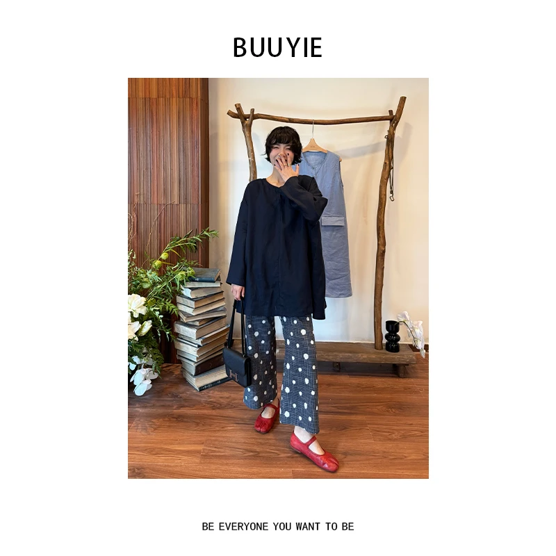 BUUYIE 25SS【隐曜】重工定制款100亚麻宝兰上衣 250601