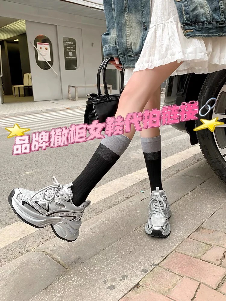 女鞋运鞋网面厚底老爹鞋2025夏季新款透气运动时尚百搭增高休闲鞋