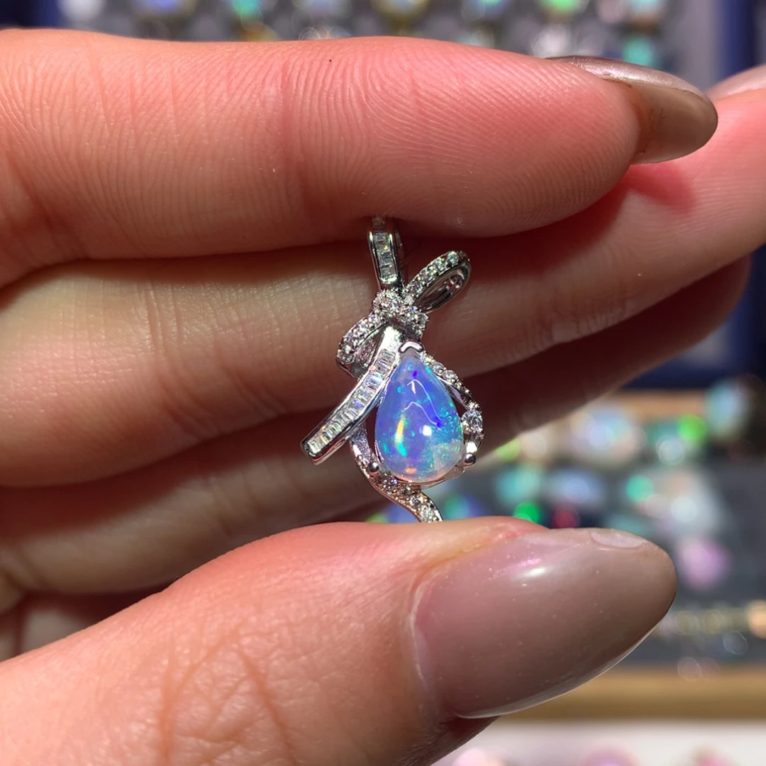 银S925镶嵌欧泊吊坠款式