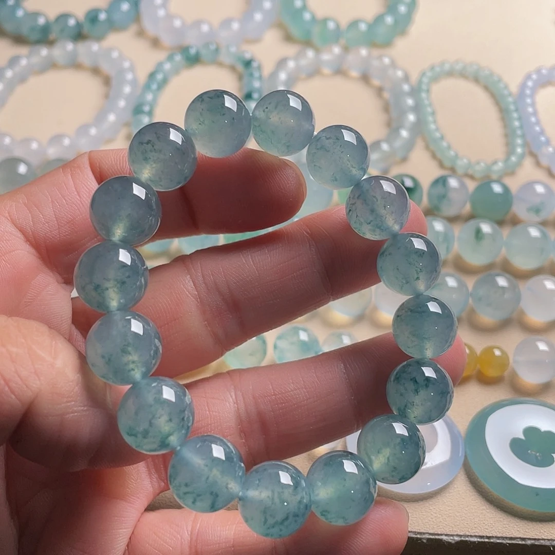 未镶嵌手链翡翠天然缅甸翡翠A货，12.6mm