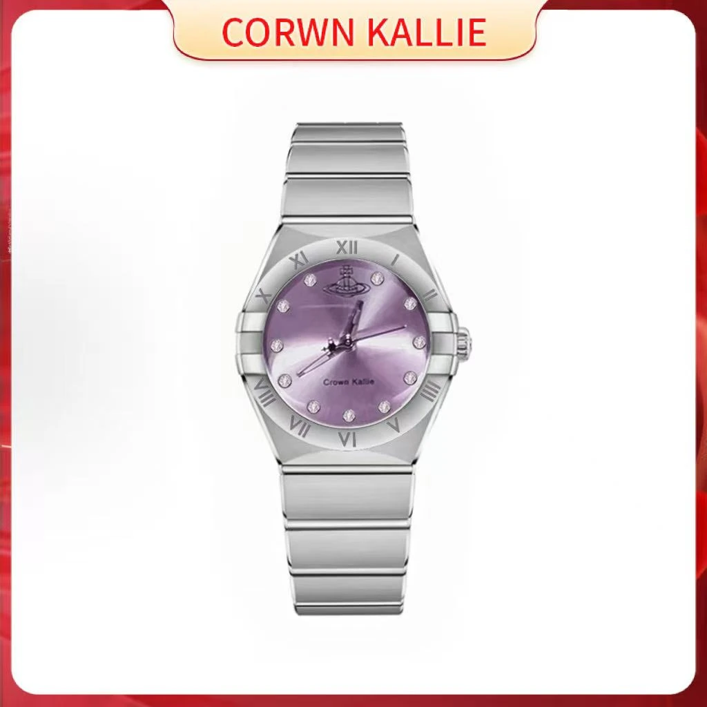 【小ck】西太同款官方正品手表女士镶钻紫星座背透陀飞轮腕表ck8118