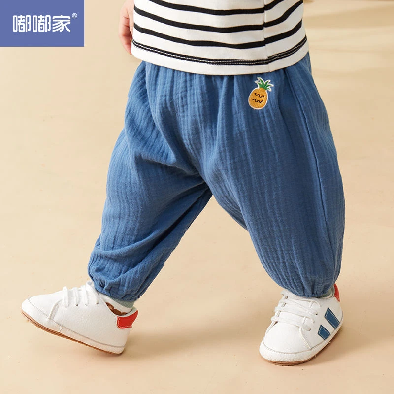 嘟嘟家婴儿裤子夏季防蚊裤男小童薄款长裤舒适百搭FSC193BCK124