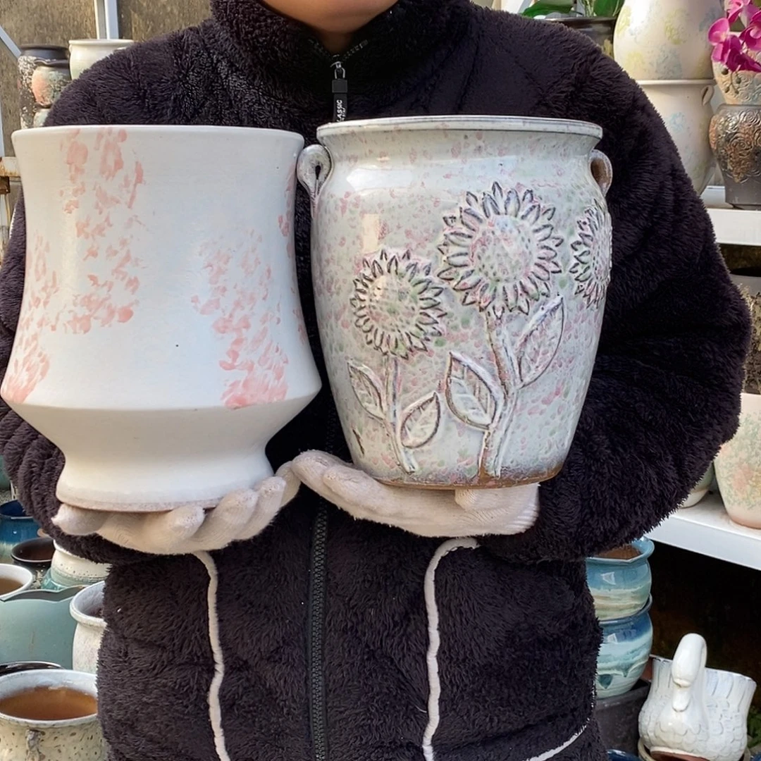 花盆紫砂口20高24福利俩个