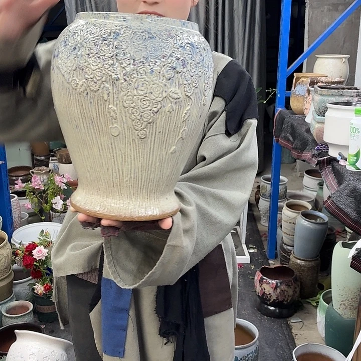 17×30--粗陶花盆有孔-买买买