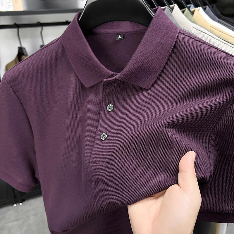 【100棉】夏季薄款透气速干上衣男纯色休闲短袖翻领半袖polo衫