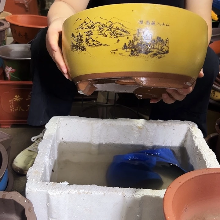 黄色江山如画大花盆花盆花盆