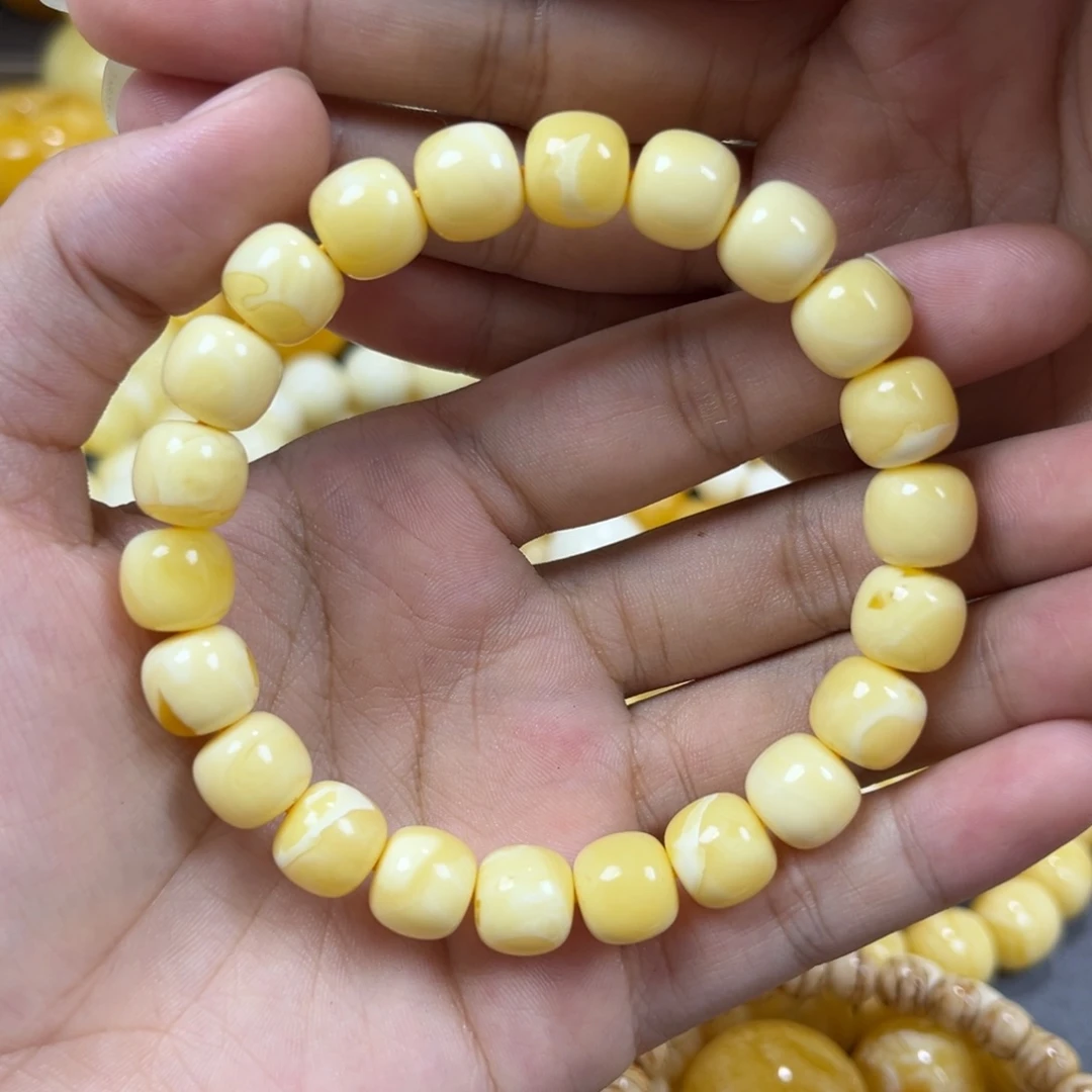琥珀未镶嵌手串同料老邢手串10.1mm