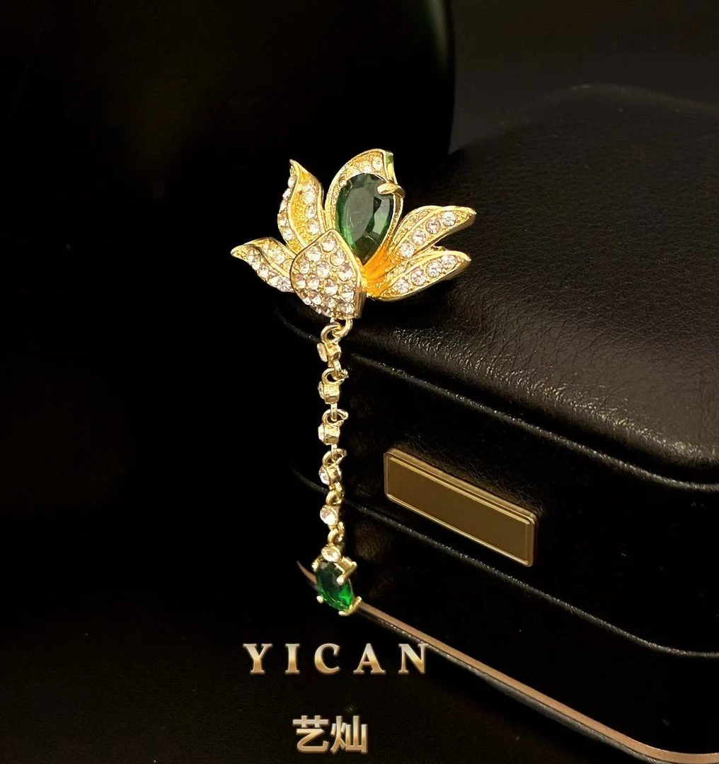 合金胸针 【莲花流苏】简约百搭精致优雅高档春夏时尚胸针2017