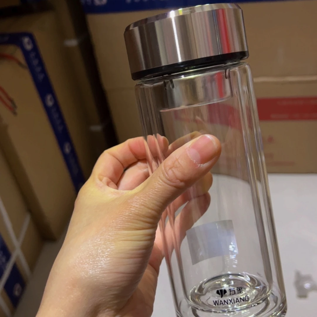 V928双层玻璃杯340Ml加被套