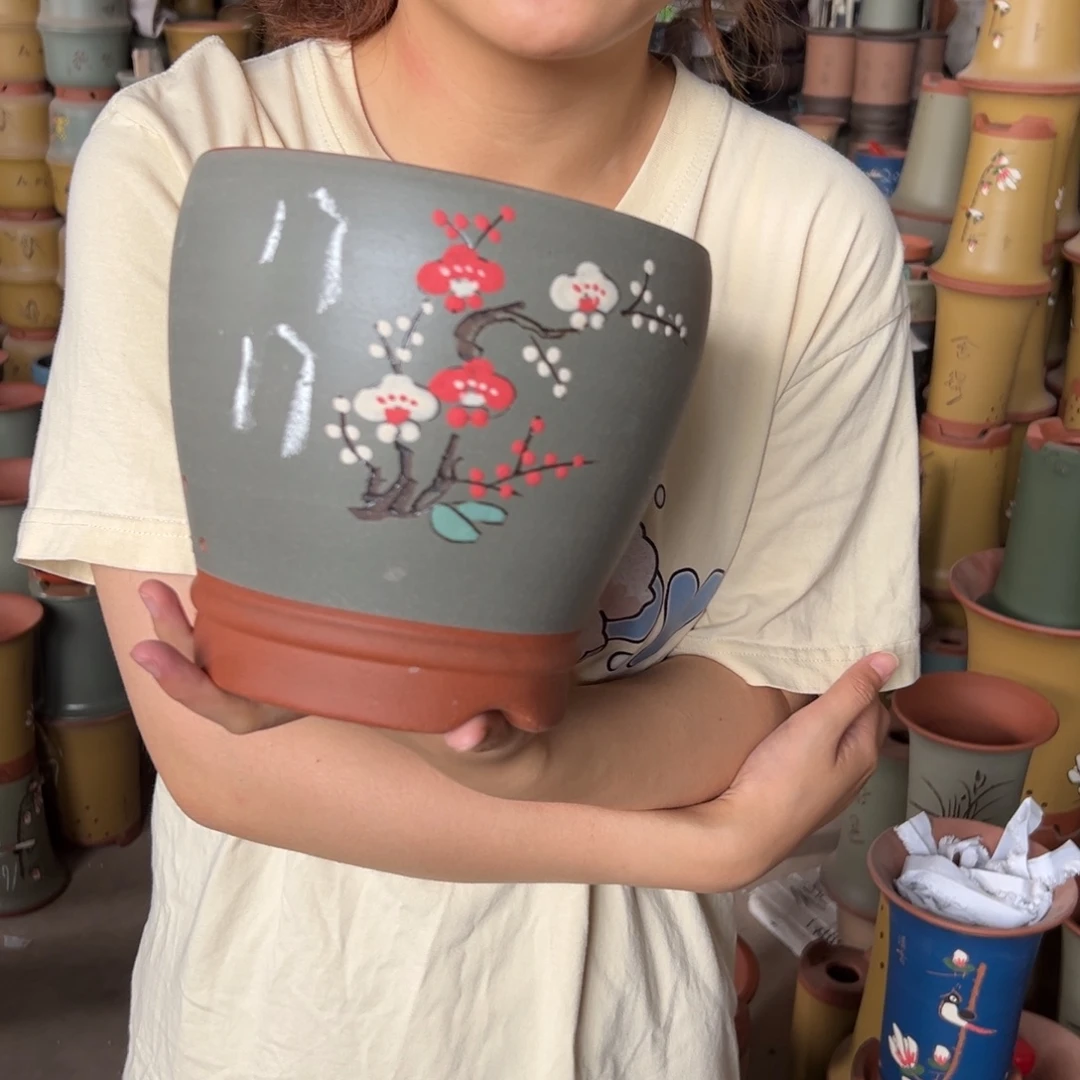 宜兴川阁紫砂花盆单个