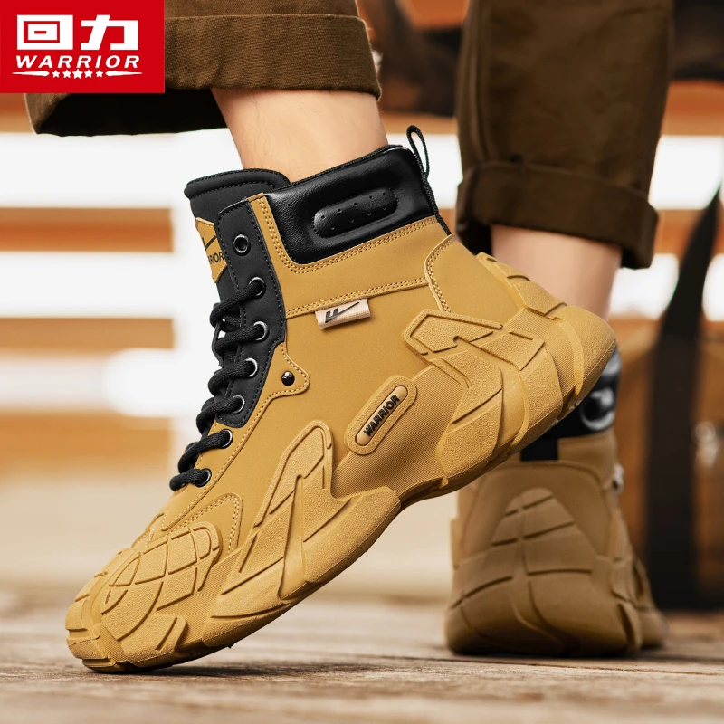 回力马丁靴男鞋冬季2025新款英伦风高帮工装短靴户外休闲男士靴子