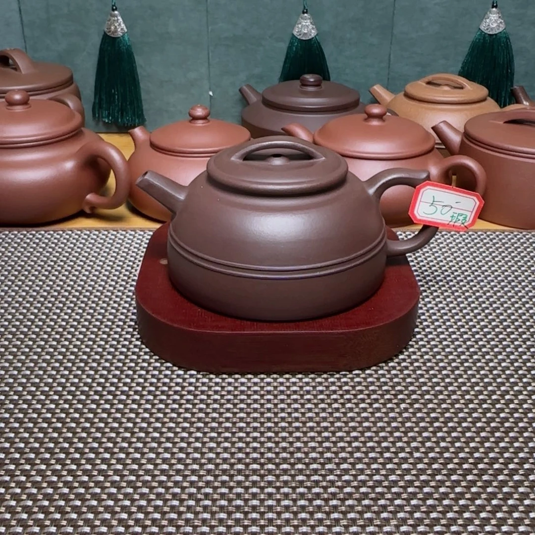茶壶紫砂半手工紫泥云华壶180ml微瑕