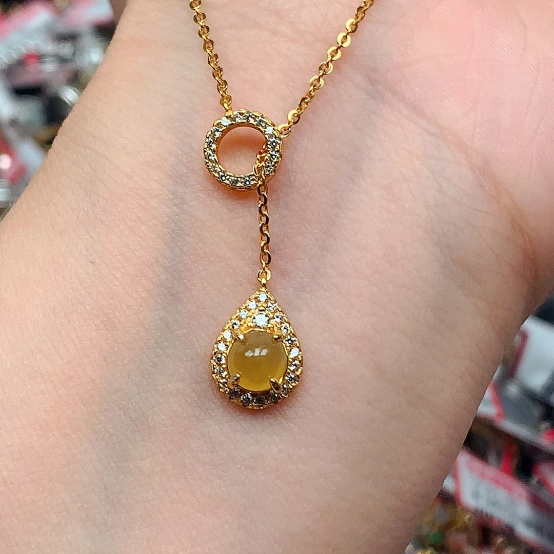 翡翠戒指银S925镶嵌天然翡翠吊坠