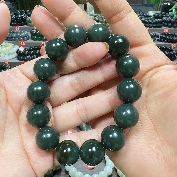 未镶嵌手链和田玉新疆且末蓝卡16