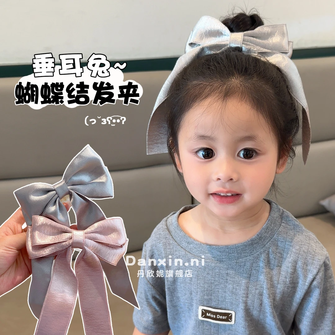 儿童飘带蝴蝶结发夹女童2025新款丸子头抓夹气质发卡女孩甜美头饰